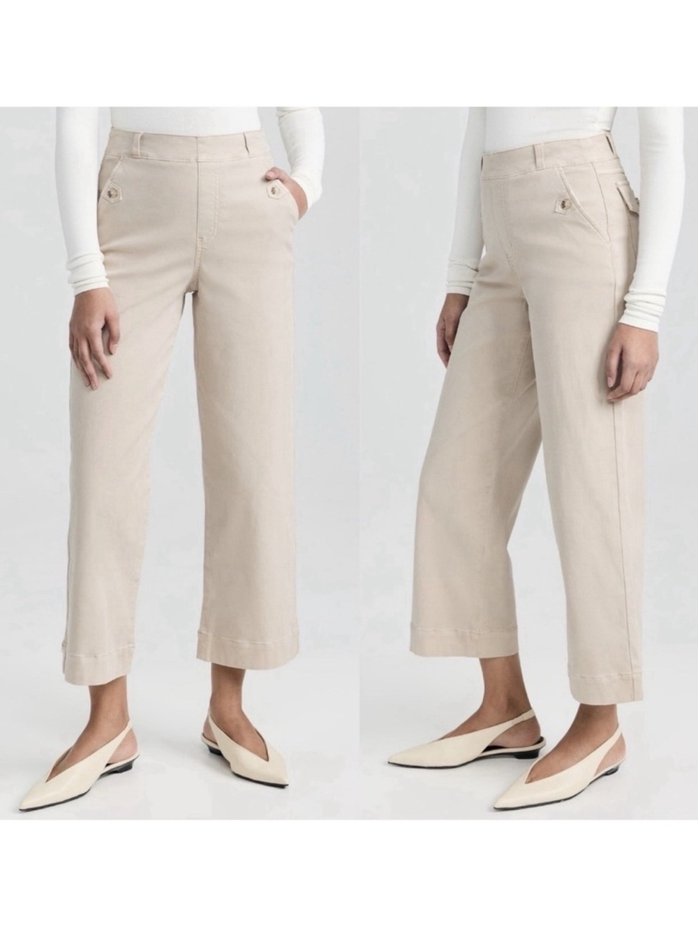 SPANX | Stretch Twill Cropped Wide-Leg Pants
